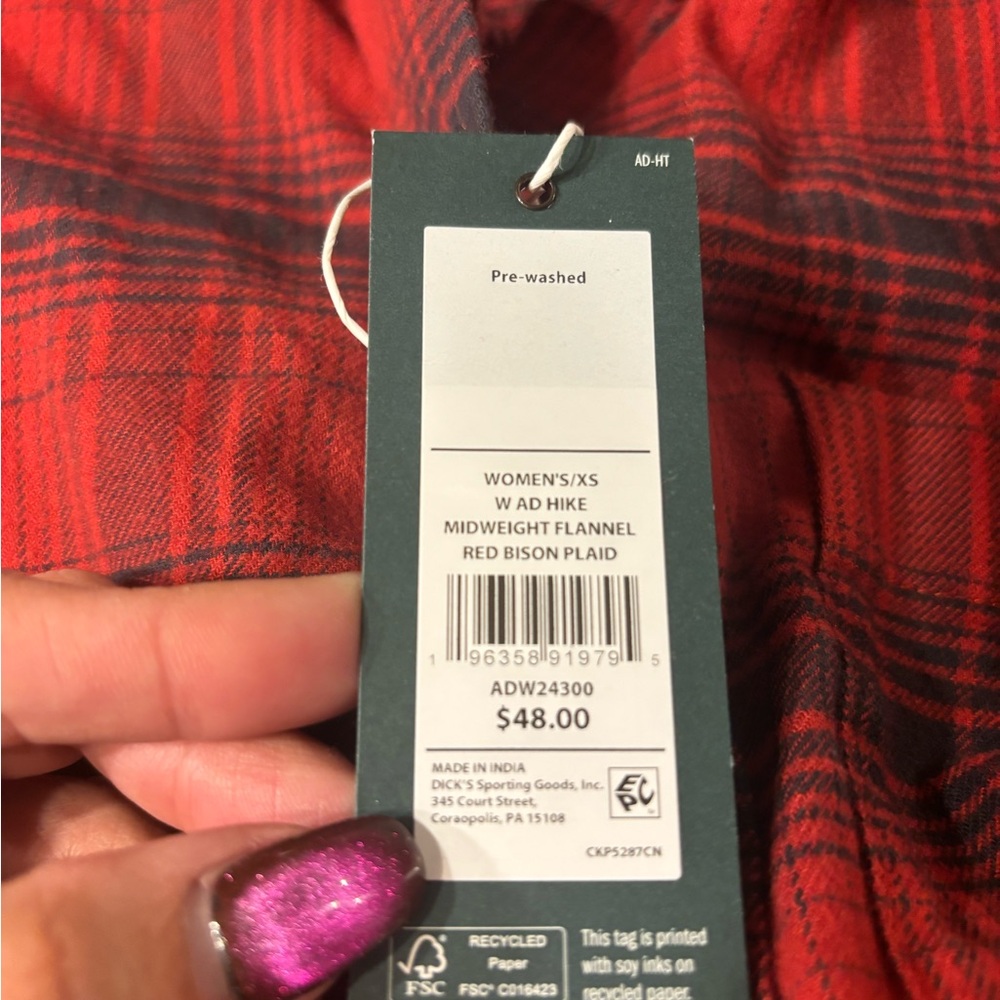 Alpine Design Women’s Red Plaid Button-Up Shirt XS - Picture 2 of 4